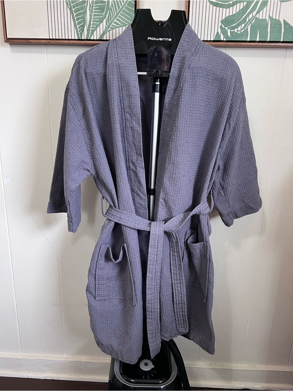 Chakir Linen one size spa robe waffle knit